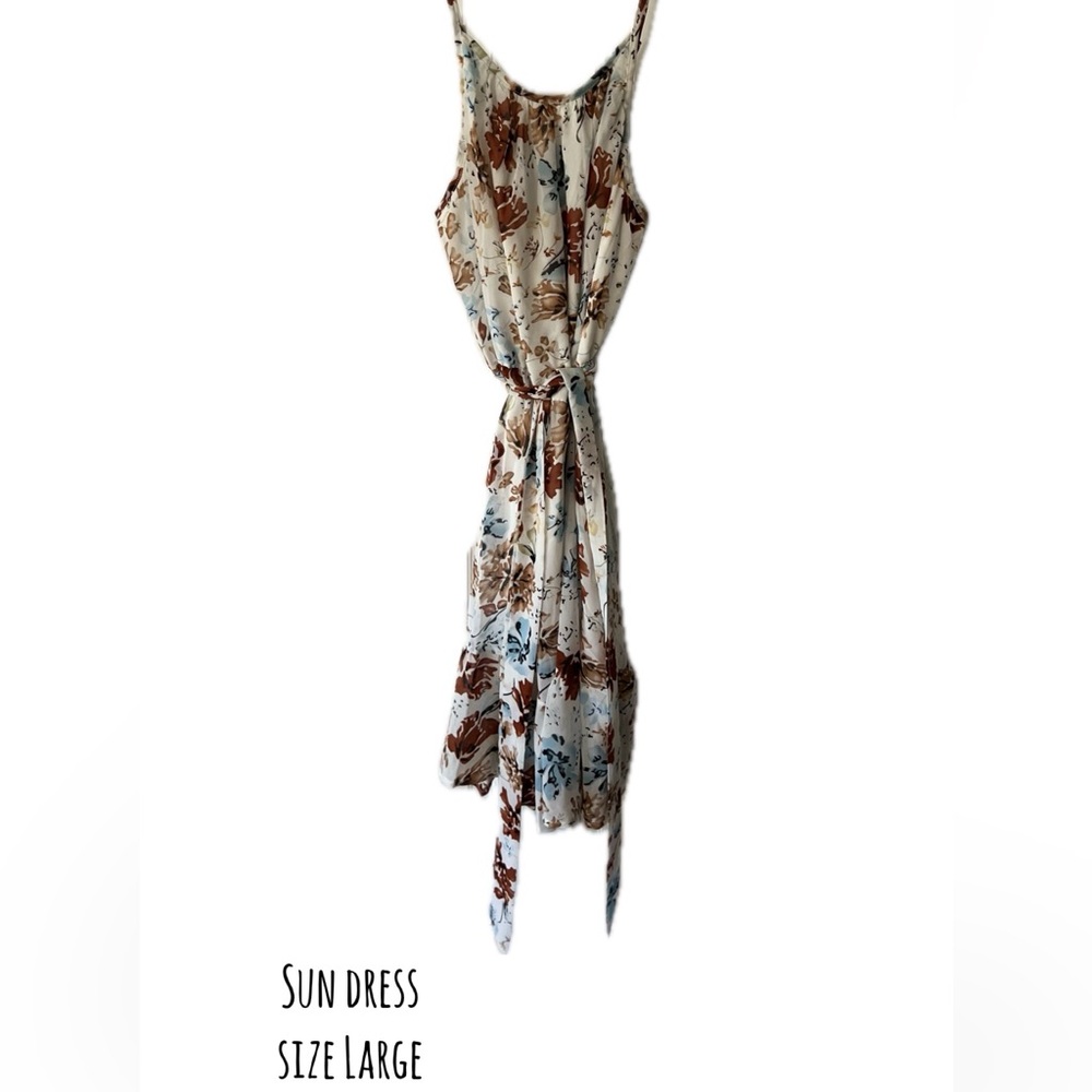 Floral Brown and Blue Women's Scarf